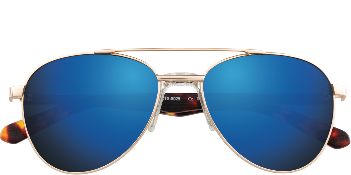 Geometric Copper-Tone Dual-Tone Glasses, Tropic Matte Gold Tort Outdoor Deutan Color Blind Glasses | CTS-8025 main image 4