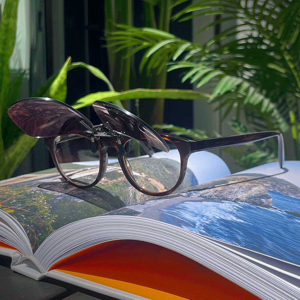 Large Square Glasses with Clip On Frames Outdoor Protan