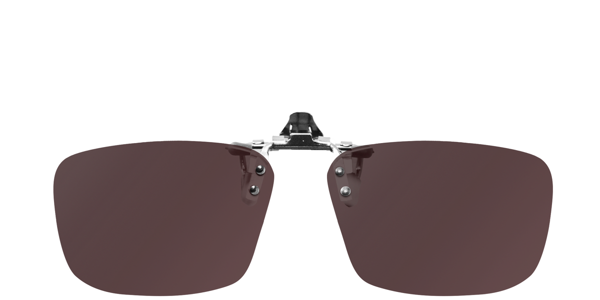 Medium Rectangle Clip On Flip Up Sunglasses - Outdoor Deutan Polarized