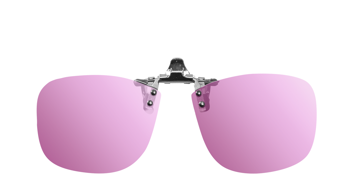 Small Square Flip Up Clip On Sunglasses - Indoor Universal